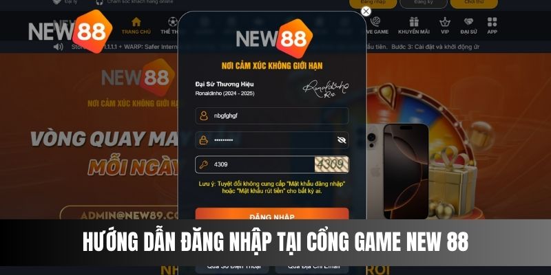 Hướng dẫn đăng nhập tại cổng game NEW 88